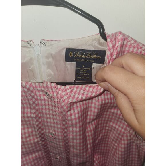 Brooks Brothers pink white checkered houndstooth dogstooth dress 6 - Picture 2 of 2